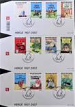  Kuifje - Herge 1907-2007 - complete set van 7 FDC