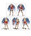 Chastity Blaze  - Postcardset - Chastity Blaze Christmas Pin-Up Cards