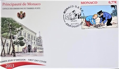 Kuifje - Timbre Monaco premier jour + Compleet vel