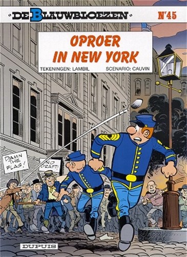 Blauwbloezen, de 45 - Oproer in New York, Softcover, Eerste druk (2002), Blauwbloezen - Dupuis (Dupuis)