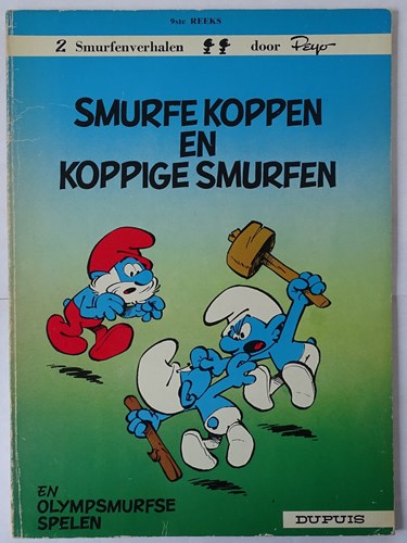 Smurfen, de 9 - Smurfe koppen en koppige smurfen, Softcover, Eerste druk (1973) (Dupuis)