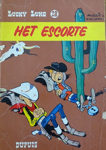 Lucky Luke - Dupuis 28 - Het escorte, Softcover, Eerste druk (1966) (Dupuis)